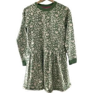 Mini Boden Green and Cream Casual Kids Dress Size 11-12Y